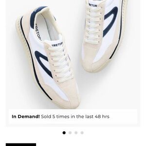 Tretorn Women’s Cream and Navy Sneakers